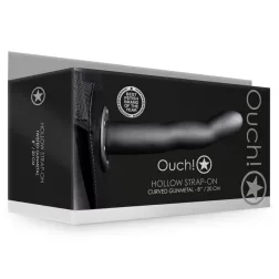 Ouch! – üreges, felcsatolható ívelt dildó hámmal