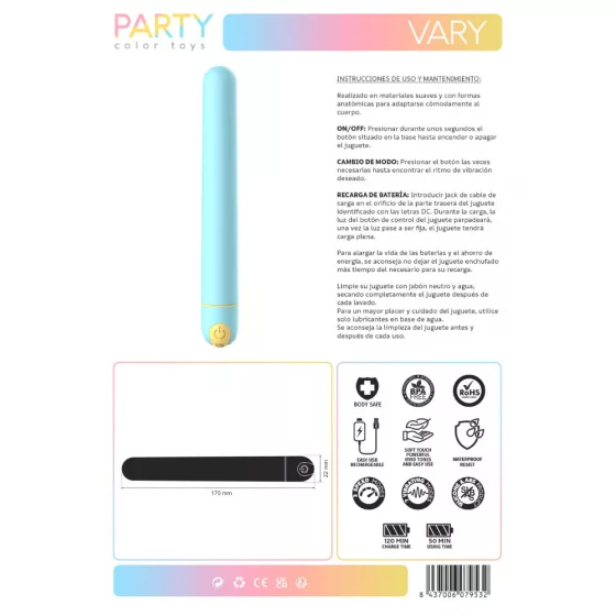 Party Color Toys – Vary akkumulátoros rúdvibrátor