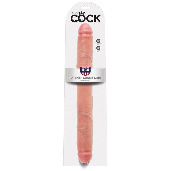 King Cock 16" Thick dupla dildó (világos bőrszín)