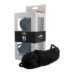   Pick & Love – fekete, selyemhatású bondage kötél (10 m)