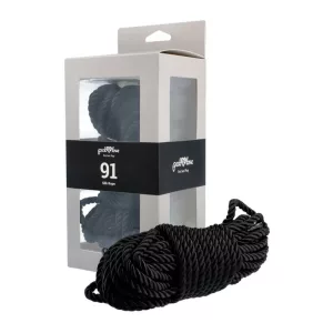 Pick & Love – fekete, selyemhatású bondage kötél (10 m)