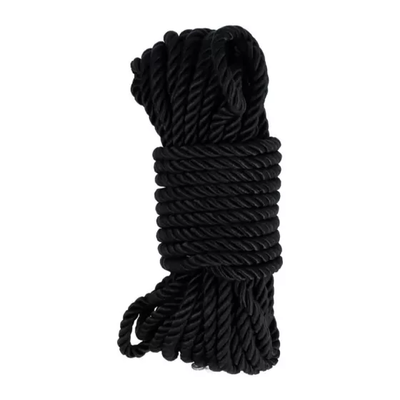Pick & Love – fekete, selyemhatású bondage kötél (10 m)