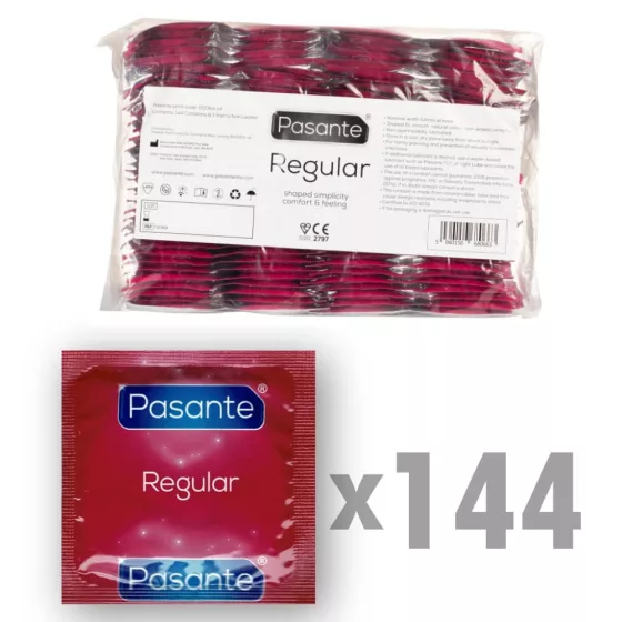 Pasante Regular anatómiailag formázott óvszer (144 db)