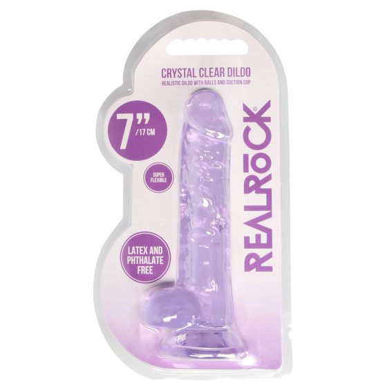 RealRock realisztikus, tapadótalpas dildó, herékkel (17 cm)