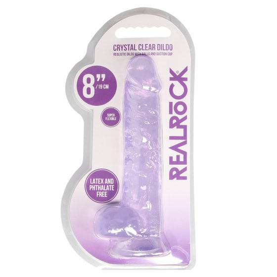 RealRock realisztikus, tapadótalpas dildó, herékkel (19 cm)