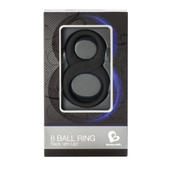 Rocks-Off 8 Ball dupla péniszgyűrű (fekete)