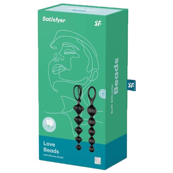 Satisfyer Beads 2 db anál gyöngysor (fekete)