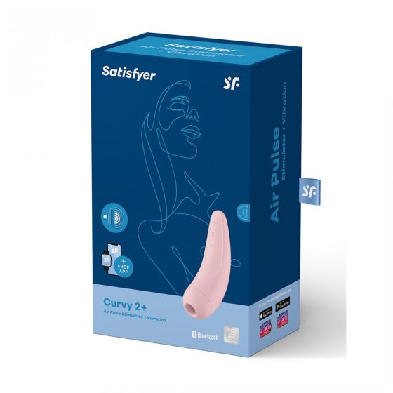 Satisfyer Curvy 2+ léghullámos csiklóizgató, vibrációval (rózsaszín) (APP-os)