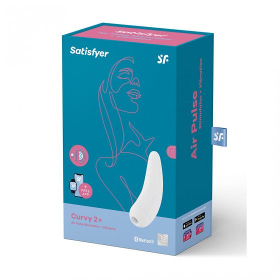 Satisfyer Curvy 2+ léghullámos csiklóizgató, vibrációval (fehér) (APP-os)