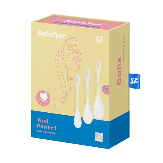 Satisfyer Yoni Power 1. három darabos, intim-izomzat regeneráló készlet (fehér)