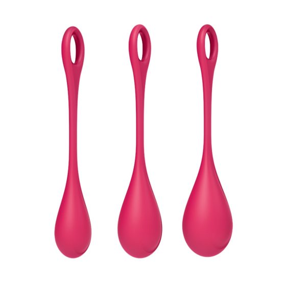 Satisfyer Yoni Power 1. három darabos, intim-izomzat regeneráló készlet (piros)