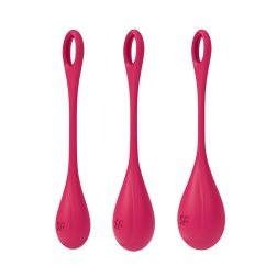   Satisfyer Yoni Power 1. három darabos, intim-izomzat regeneráló készlet (piros)