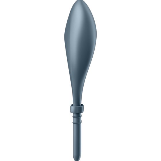 Satisfyer Bullseye méretre állítható, vibrációs péniszgyűrű (szürke) (APP-os)