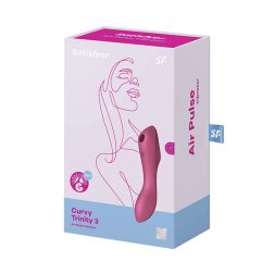   Satisfyer Curvy Trinity 3. vibrátor, léghullámos csiklóizgatóval (piros)