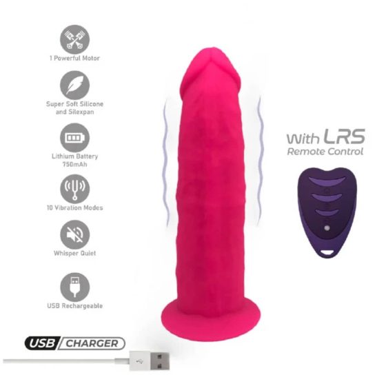 Silexd Model 2. prémium vibrátor, távirányítóval (17,5 cm - rózsaszín)