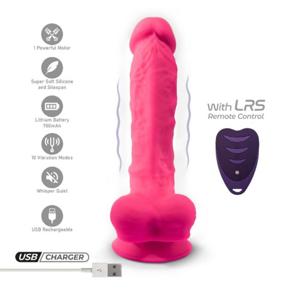 Silexd Model 1. prémium vibrátor, távirányítóval (22 cm - rózsaszín)