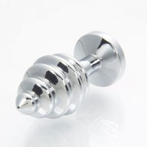 Redőzött anál dildó, áttetsző kristály betéttel