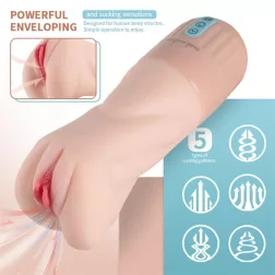   Xise Suctroker 2.0 realisztikus maszturbátor, szívó és vibrációs funkcióval 