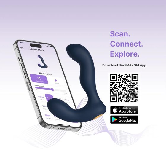 Svakom Iker Neo, interaktív okos prosztata vibrátor/pulzátor (kék) (APP-os)