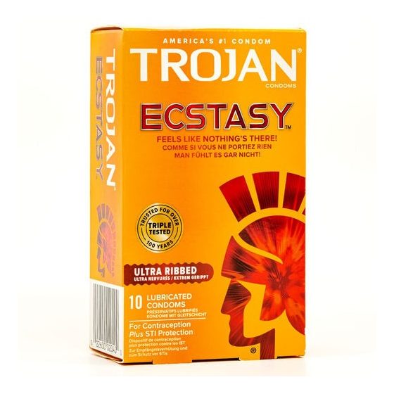 Trojan Ecstasy redőzött felületű óvszer (10 db)