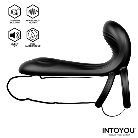 IntoYou - Synkox párvibrátor, vibrációs pénisz és heregyűrűvel, távirányítóval
