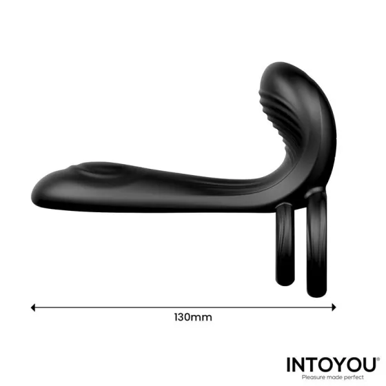 IntoYou - Synkox párvibrátor, vibrációs pénisz és heregyűrűvel, távirányítóval