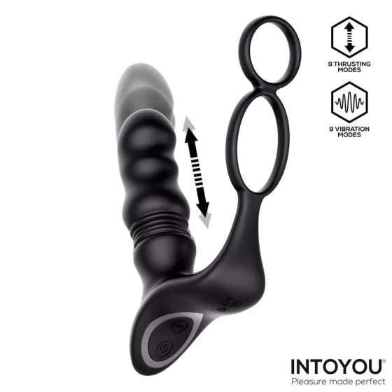IntoYou - Womp lökő prosztatavibrátor, here és péniszgyűrűvel, távirányítóval