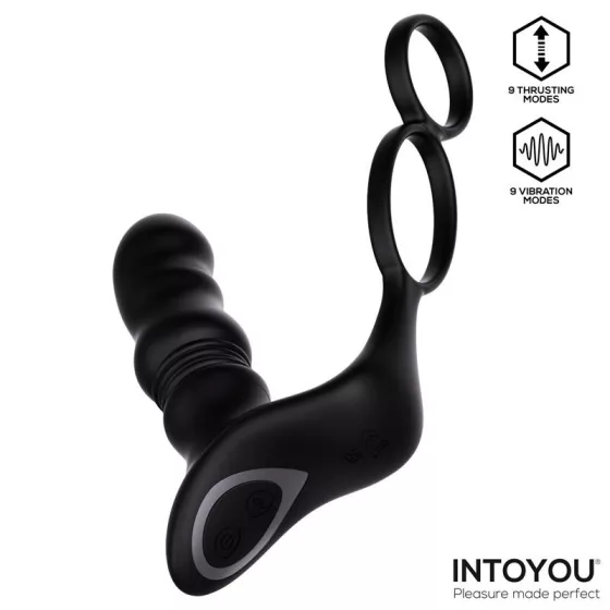 IntoYou - Womp lökő prosztatavibrátor, here és péniszgyűrűvel, távirányítóval