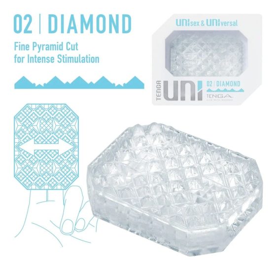 Tenga UNI Diamond - uniszex 2in1 maszturbátor és csiklóizgató (áttetsző)