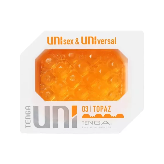 Tenga UNI Topaz - uniszex 2in1 maszturbátor és csiklóizgató (sárga)