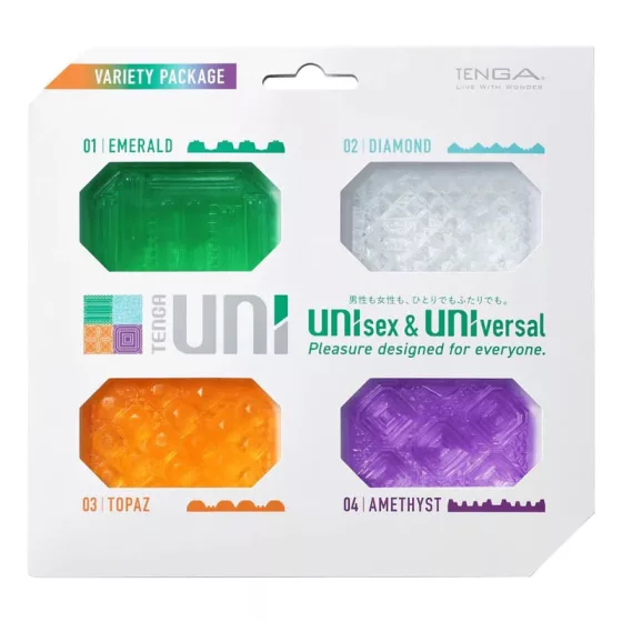 Tenga UNI - uniszex 2in1 maszturbátor és csiklóizgató szett (4 db-os készlet)